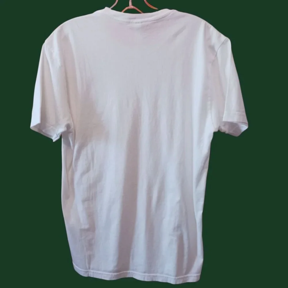 Next Level Tee W/ Red Hippo Logo On Pocket Mens T-Shirt  White Medium